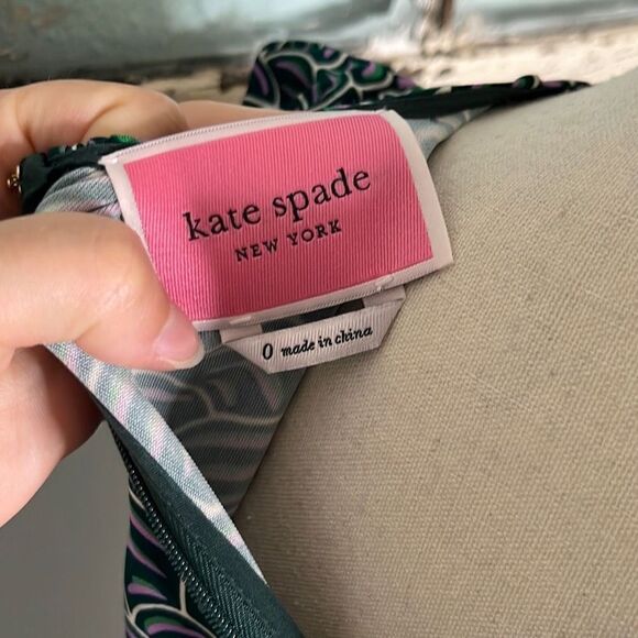 Kate Spade New York Womens Maxi Dress Puff Shoulder Long Sleeve Abstract Size 0 - Picture 11 of 14